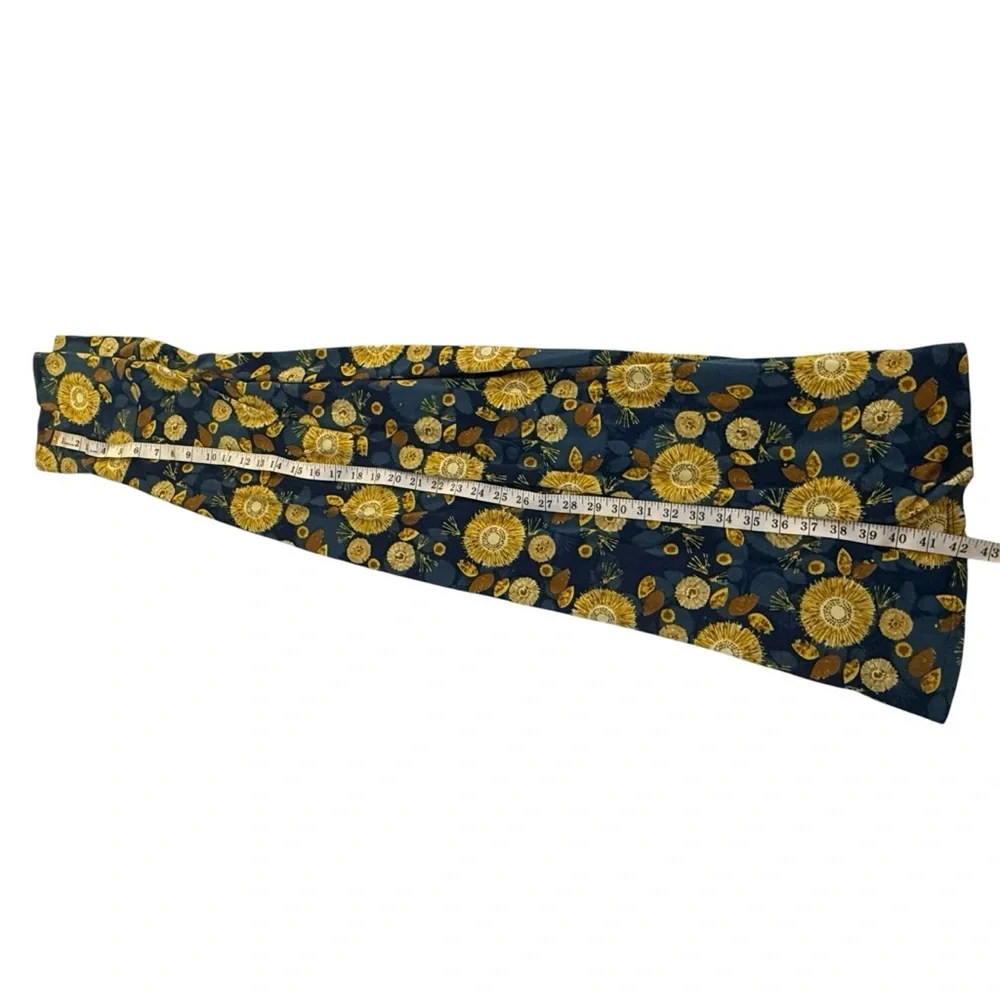 Floral Maxi Skirt in Blue and Yellow Sunflowers